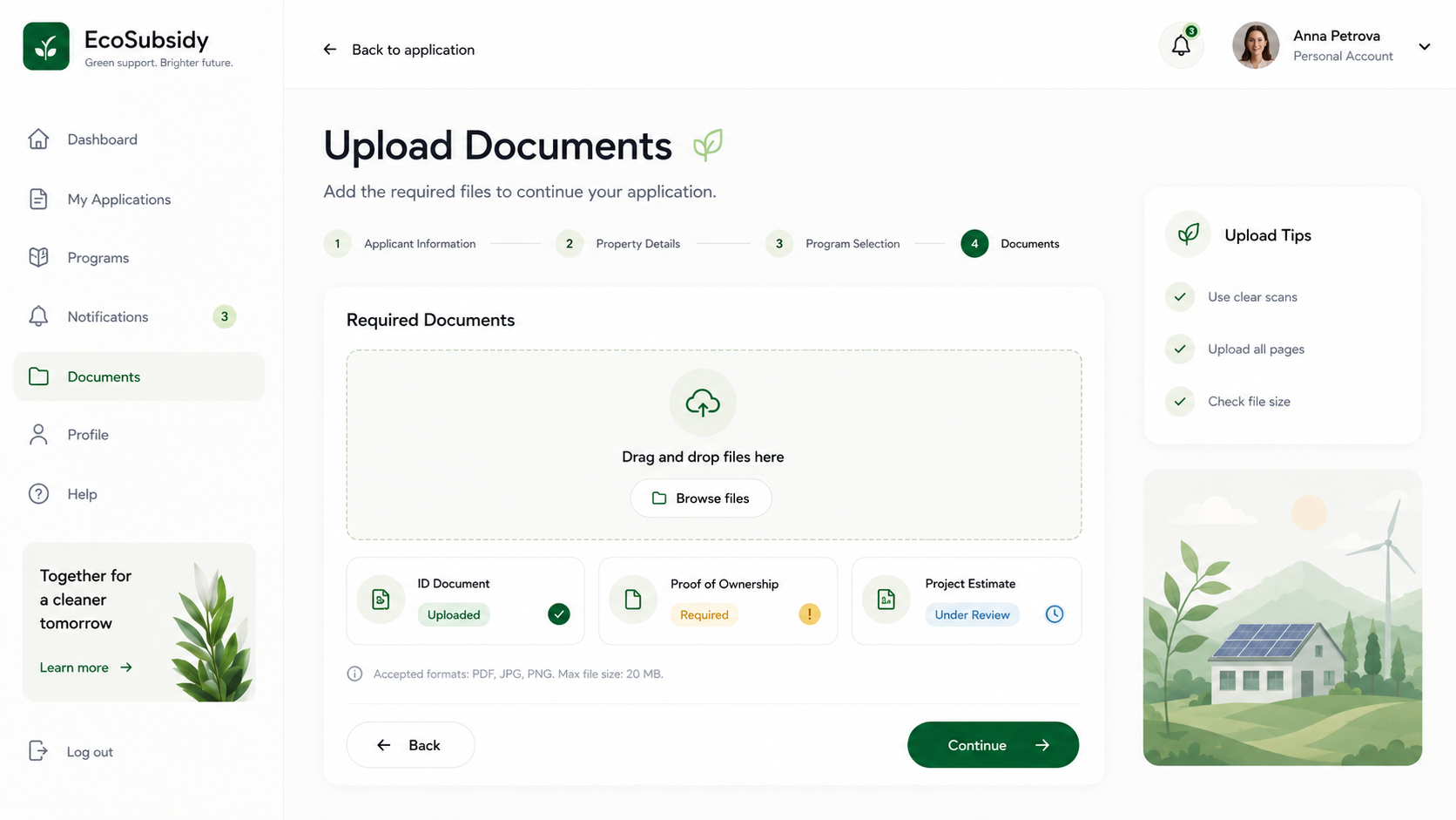 Document Upload Screen