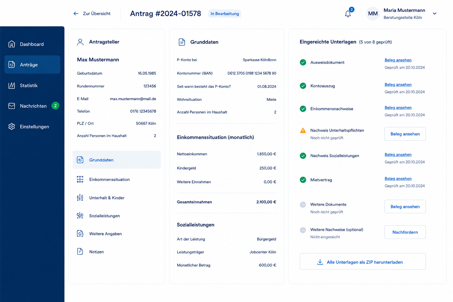 Working screens with data and roles