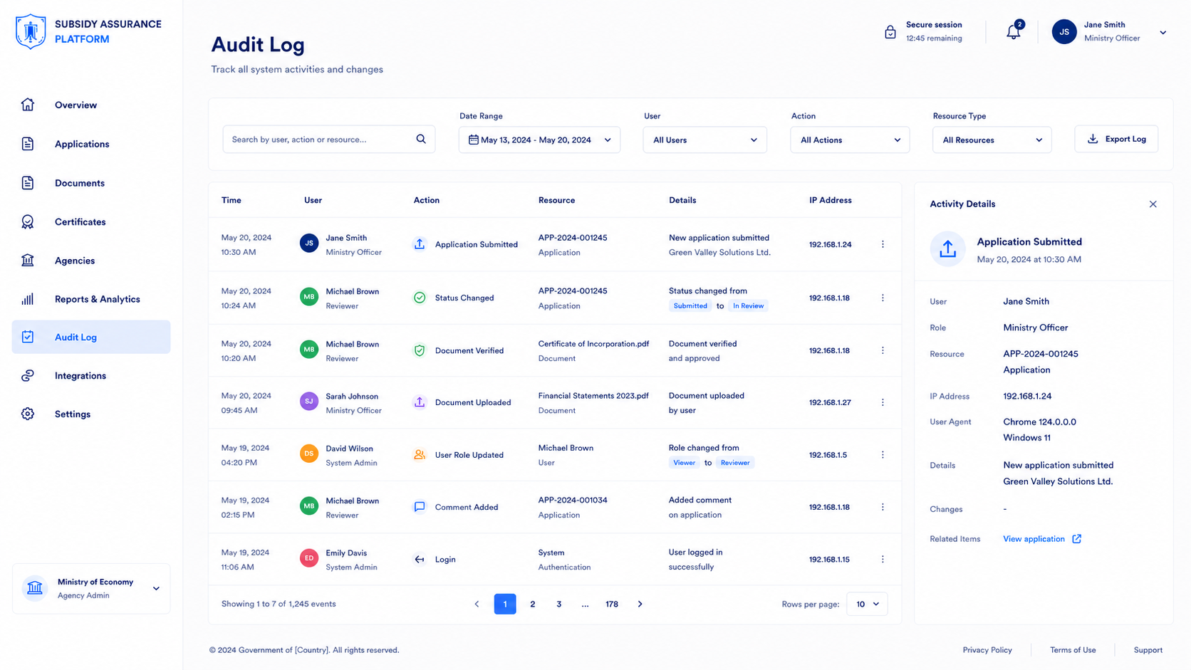 System Audit Dashboard